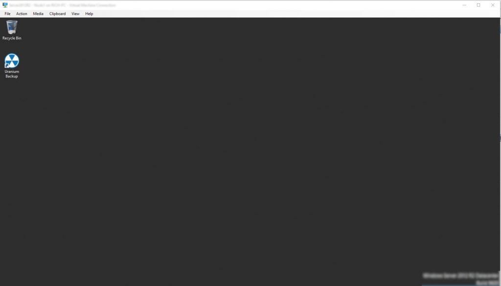Windows Server desktop after completing the OOBE wizard post-Sysprep.